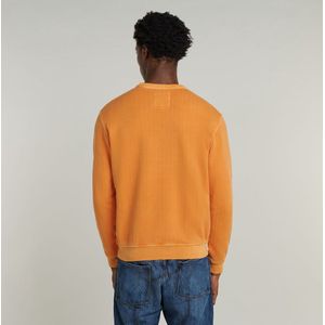 G-star Destroyed G Logo Washed Sweatshirt Oranje Man