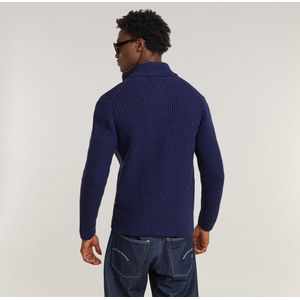G-star Double Collar Trui Met Volledige Rits Blauw Man