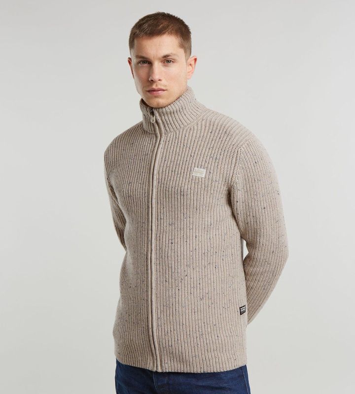 G-star Double Collar Trui Met Volledige Rits Blauw Man