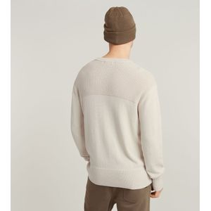 G-STAR RAW Fisherman R Sweater, Wit (Whitebait D25127-c868-1603), S Heren, Wit (Whitebait D25127-c868-1603), S