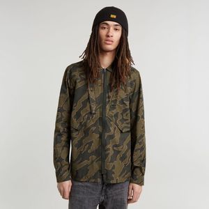 G-Starvoor mannen. D25199-D386-G739 Slant Pocket Regular Overhemd groen (XS), Casual, Lange mouwen, Duurzaam