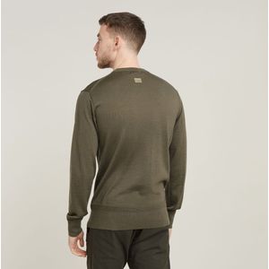 G-Star RAW - Sweater - Zwart - Katoen - Geribbelde Manchetten