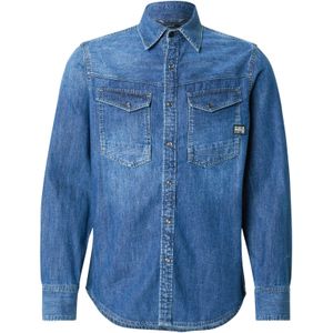 G-Star RAW - Denim Overhemd - Blauw - 100% Katoen