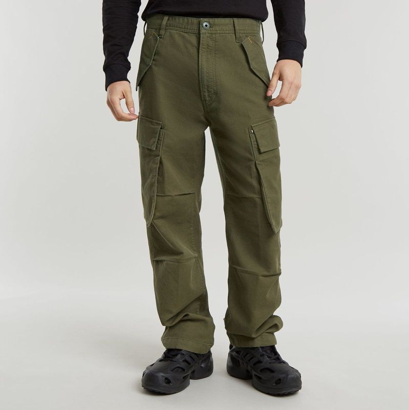 G-Star RAW - R-3N Regular Straight Cargo - Beige - Katoen - Ritssluiting en Knoopsluiting