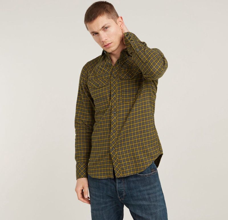 G-Star - D25223-D818-G906 Dakota Slim Overhemd - Groen - Katoen - Lange Mouwen