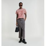 G-star - D25237-D730 - Midi Rok - Zwart - 98% Katoen, 2% Elastaan, Hoge Taille, Split aan de Voorkant