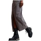 G-star - D25237-D730 - Midi Rok - Zwart - 98% Katoen, 2% Elastaan, Hoge Taille, Split aan de Voorkant