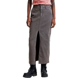 G-star - D25237-D730 - Midi Rok - Zwart - 98% Katoen, 2% Elastaan, Hoge Taille, Split aan de Voorkant