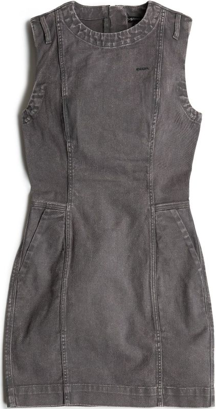 G-Star - Shift - Jurk - Grijs - Mouwloos - Katoen