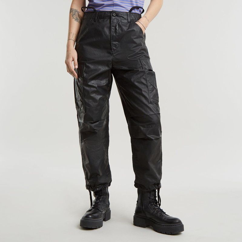 G-Star - D25251-C973-B787 - Cargo Cropped Broek - Zwart - Casual - Katoen - Duurzaam