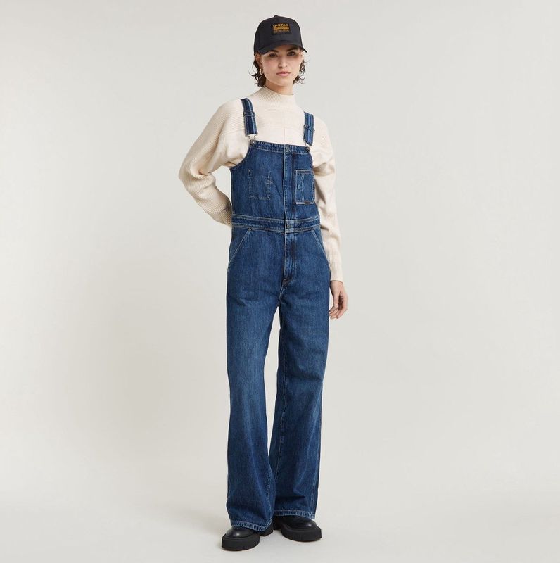 G-Star - D25305-D536-G804 Tuinbroek - Blauw - Katoen - Denim