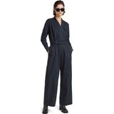 Jumpsuit - Tailored Wrap - Loose Fit - Katoen - Reverskraag - Denim