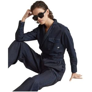 Jumpsuit - Tailored Wrap - Loose Fit - Katoen - Reverskraag - Denim