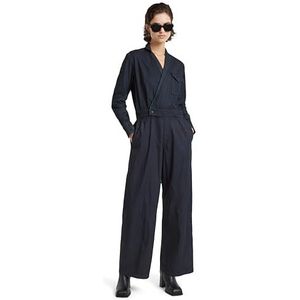 G-Star RAW Getailleerde wrap jumpsuit met lange mouwen, blauw (worn in adrift cobler D25317-D777-G818), L