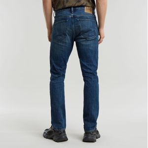 G-Star Raw - 3301 - Slim Jeans - Blauw - 5-Pocket, Mid Waist, Leerachtig Papiermateriaal