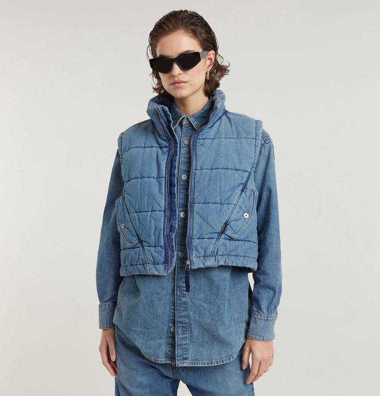 G-Star - D25344-D777-G794 - Gewatteerd Mae Vest - Blauw - Casual - Katoen - Duurzaam