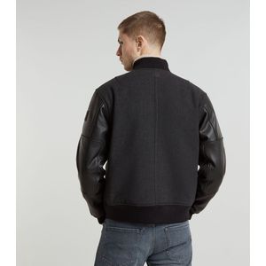 G-Star RAW - Varsity Jack - Wol - Zwart - Leren Mouwen - Regular Fit