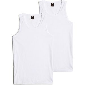 G-Star für Herren. D25476-3310-110 Packung mit zwei weißen Tank Tops Base White (XL), Lässig, Ärmellos / Hosenträger, Bio-Baumwolle, Nachhal
