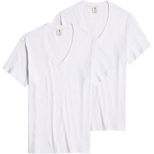 T-shirt - Regular Fit - V-Ausschnitt - Rippjersey - 2-Pack