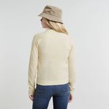 G-Star - D25509-D847-127 - Gebreide Trui - Beige - Casual - Katoen en Wol - Lange Mouwen - Duurzaam