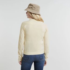 G-Star - D25509-D847-127 - Gebreide Trui - Beige - Casual - Katoen en Wol - Lange Mouwen - Duurzaam