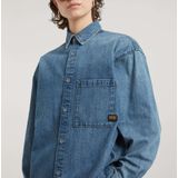 Overhemd - Marineblauw - Denim - Lange Mouwen - Losse Pasvorm