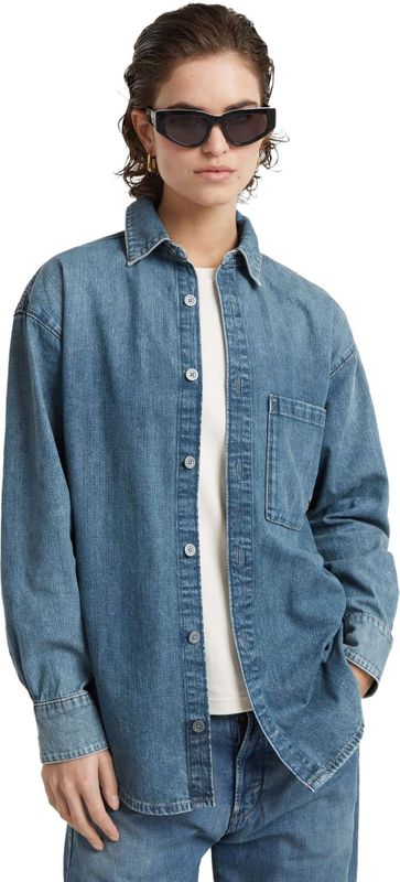 Overhemden - Marineblauw - Denim - Lange Mouwen - Losse Pasvorm