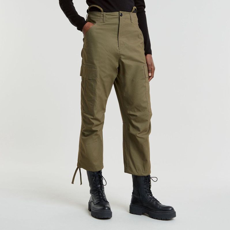G-Star RAW Cargo Cropped Trekkoord Broek, groen (Shadow Olive D25251-d387-b230), 24W