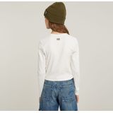 G-Star RAW - Slim Crop - Top - Wit - Lange Mouw