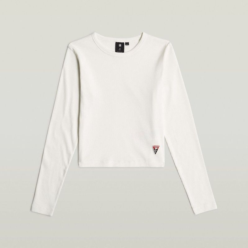 G-Star RAW - Slim Crop - Top - Wit - Lange Mouw