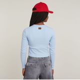 G-Star RAW - Slim Crop - Top - Lichtblauw - Lange Mouw - Ribboord Jersey