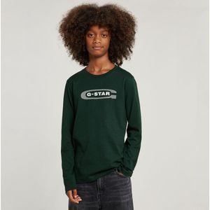 G-Star RAW - T-Shirt Regular - Groen - Lange Mouw - Biologisch Katoen