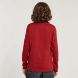 G-Star RAW - Longsleeves - Rood - T-Shirt - Regular Fit - Biologisch Katoen