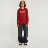 G-Star RAW - Longsleeves - Rood - T-Shirt - Regular Fit - Biologisch Katoen