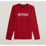 G-Star RAW - Longsleeves - Rood - T-Shirt - Regular Fit - Biologisch Katoen