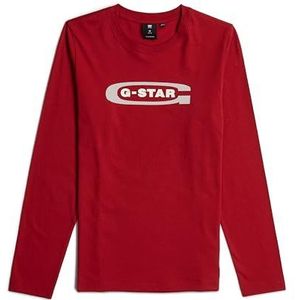 G-Star RAW - Longsleeves - Rood - T-Shirt - Regular Fit - Biologisch Katoen