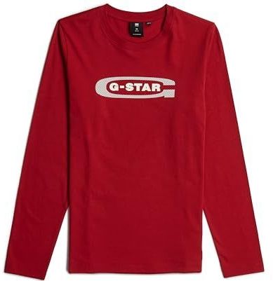 G-Star RAW - Longsleeves - Rood - T-Shirt - Regular Fit - Biologisch Katoen