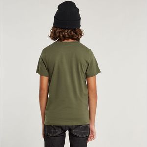 G-Star RAW - Kids T-shirt Regular - Groen - Graphic T-shirt - 100% Biologisch Katoen