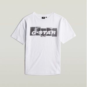 G-Star RAW - Kids T-Shirt Boxy - T-Shirt - Wit - 100% Biologisch Katoen