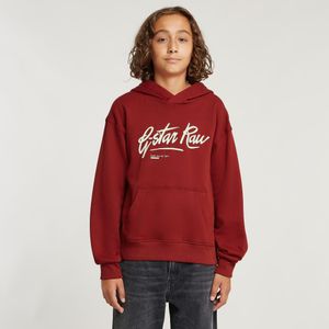 G-Star RAW - Hoodie Loose Brushed - Rood - Jongens