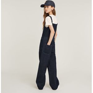 Meisjes Tuinbroek - Donkerblauw - Straight Leg Zip - Denim