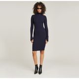 G-Star - D25931-D892-C423 - Rib Slim Jurk - Marineblauw - Lange Mouwen