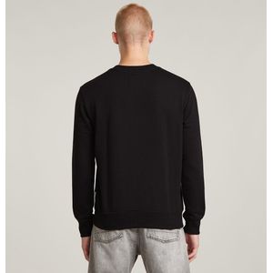 Sweater - Zwart - Sweatstof - Geribbelde Kraag - Ronde Hals - Lange Mouw