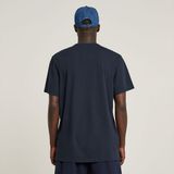 G-STAR RAW Nifous T-shirt - Blauw - Geribbelde Hals en Zijsplitten