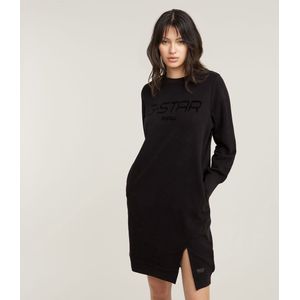 G-Star - D25038-D589-6484 - Gebreide Jurk - Zwart - Lange Mouwen - Biologisch Katoen - Duurzaam
