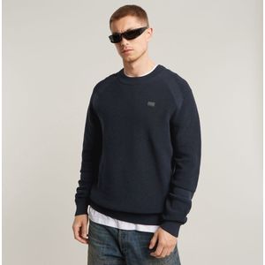 G-Star RAW - Gedetailleerde Knit - Sweater - Blauw - Katoen