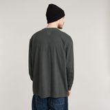 G-Starvoor mannen. D25163-C756-B564 Pigment grijs T-shirt (XXS), Casual, Lange mouwen, Biologisch katoen, Duurzaam