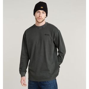 G-Starvoor mannen. D25163-C756-B564 Pigment grijs T-shirt (XXS), Casual, Lange mouwen, Biologisch katoen, Duurzaam