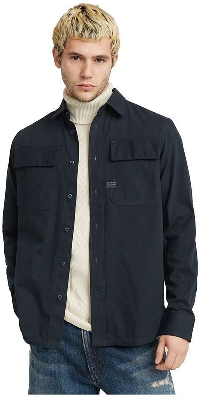 G-Star - D23583-D773-862 - CPO Overhemd - Marineblauw - Katoen - Lange Mouwen
