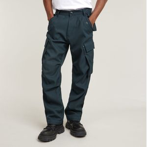 G-Starvoor mannen. D25224-D410-862 R-3N normale rechte cargo broek blauw (28/32), Casual, Gerecycled polyester, Duurzaam